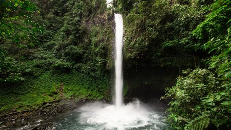 Natural waterfall in the jungle of La fortuna, Costa Rica