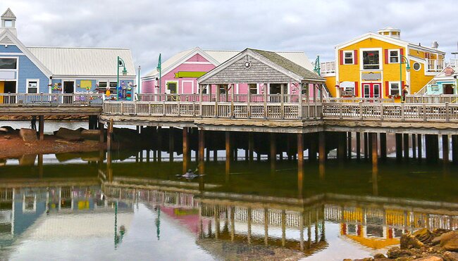 Colourful buildings, Summerside, Prince Edward Island, Canada