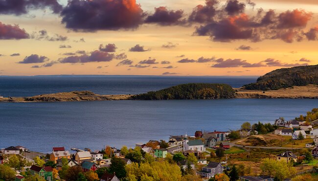 Dramatic Colorful Twilight Sky. Trinity, Newfoundland and Labrador, Canada.