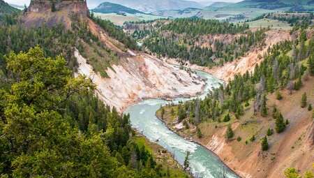 Winding river in Yellowstone NP, Wyoming, USA