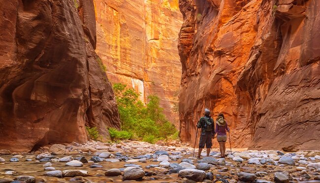 Hiking the Narrows, Zion NP, Utah, USA