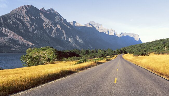 road through Glacier National Park, Montana, USA