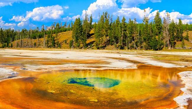 Chromatic Pool Panorama, Yellowstone National Park, Upper Geyser Basin, Wyoming