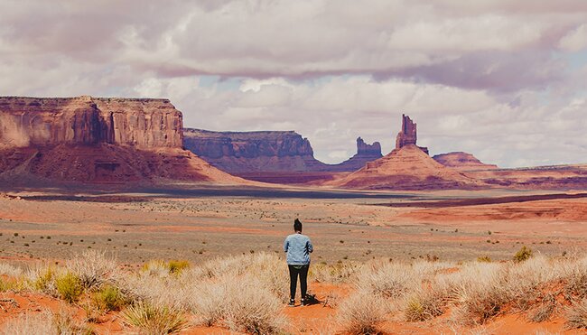 Gorgeous panorama view across Monument Valley