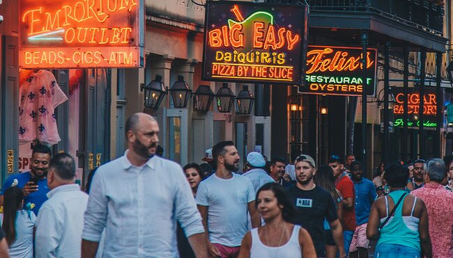The lights and sounds of Bourbon St., New Orleans