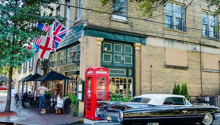 The historic district buildings in Savannah, Georgia