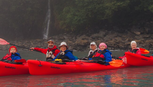 group kayaking in Alaska