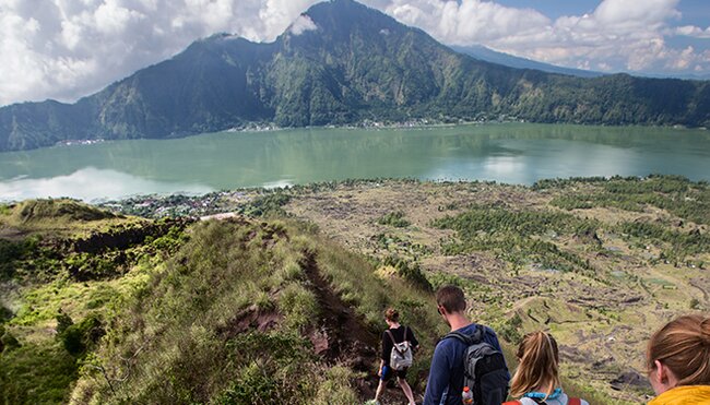 Hikers at Mount Batur in Bali