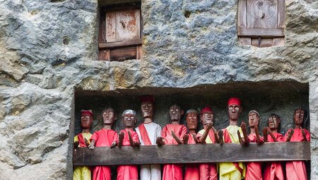 Statues at Lemo Traditional Burial site in Sulawesi, Indonesia