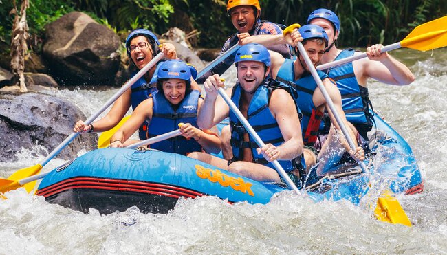 Whitewater rafting in Ubud, Bali with Intrepid Travel