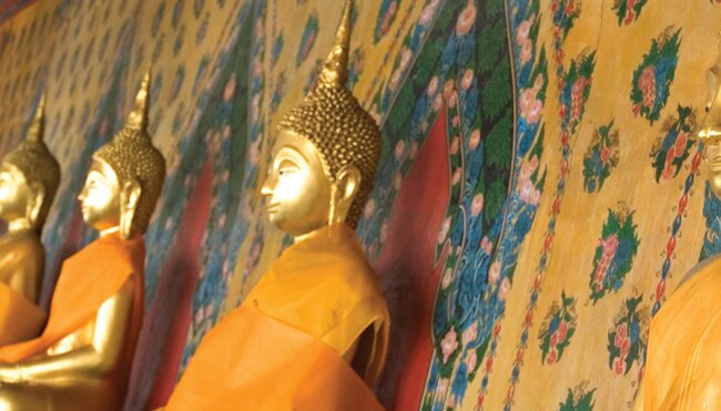 Gold buddha statues, Bangkok