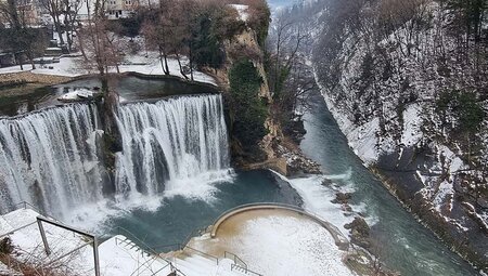 Pliva waterfalls in Jajce, Bosnia & Herzegovina