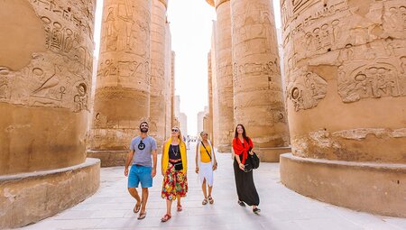 Travellers exploring Luxor, Egypt