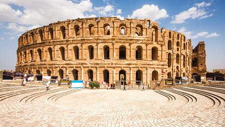 Ruins of the largest colosseum in North Africa, El Jem,Tunisia, UNESCO