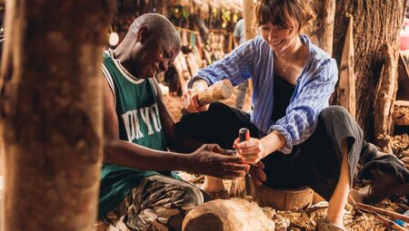 Try your hand at wood carving in Mto wa Mbu artisan market