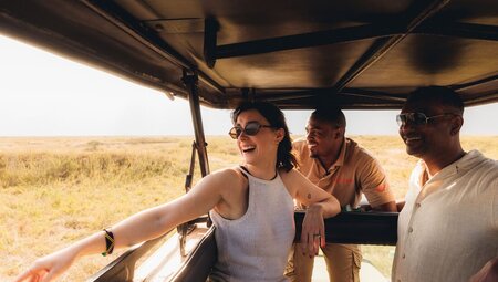 Sighting the first animal of the day in Serengeti National Park