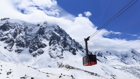 Cable car ride into the summit of Mont Blanc