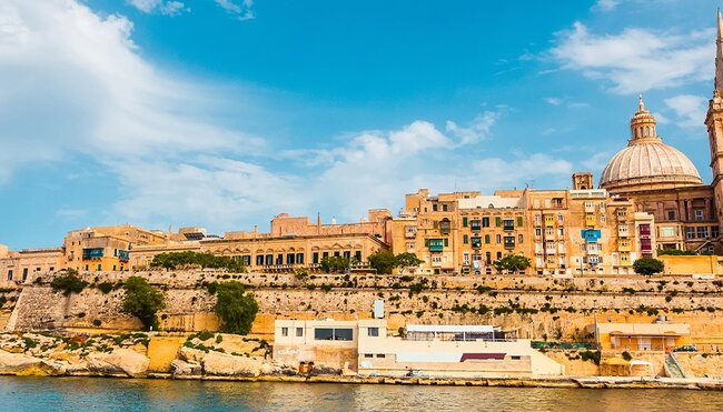 Valletta skyline from the sea, Malta