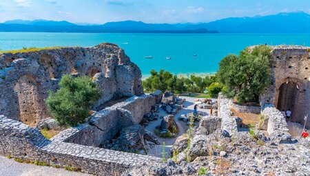 Touring the Grotto di Catulla Roman ruins on a secluded island on Lake Garda
