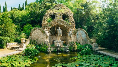 Fountain Neptune in Trsteno Arboretum, Dubrovnik, Croatia
