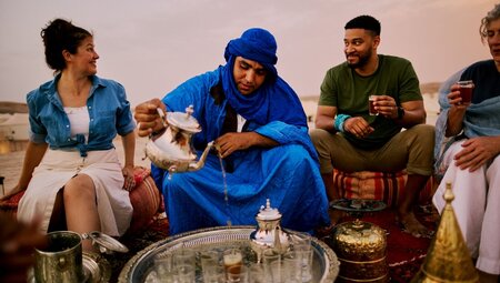 Take tea in the Agafay desert