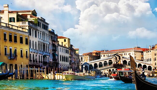 ZMPXC - Grand canal and gondolas in Venice, Italy