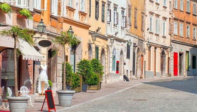 Slovenia Ijubljana Street Houses