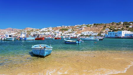 greece mykonos beach boats