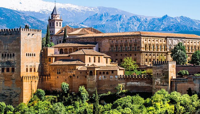 Landscape view of Alhambra Palace, Granada, Spain