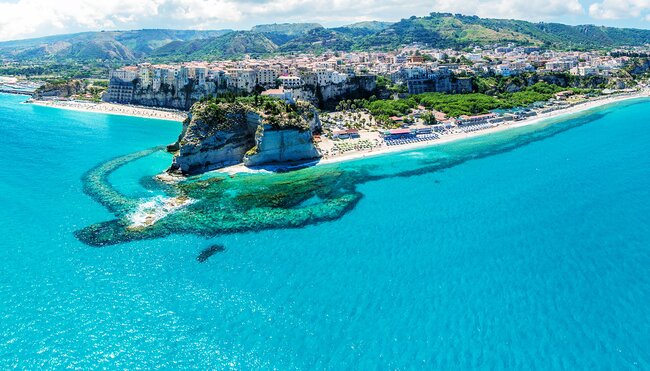 The beautiful town of Tropea on the coast of Calabria in Italy
