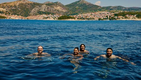 A quick dip off the coast of Hvar and Korcula