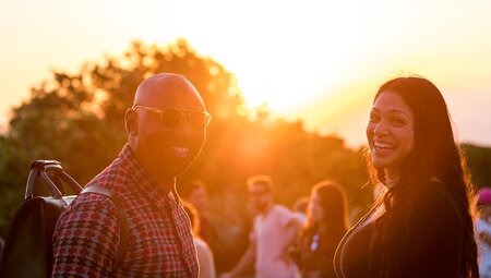 Travellers enjoying a Spanish sunset