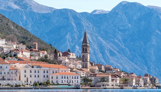 View of Perast City, Kotor Bay, Montenegro