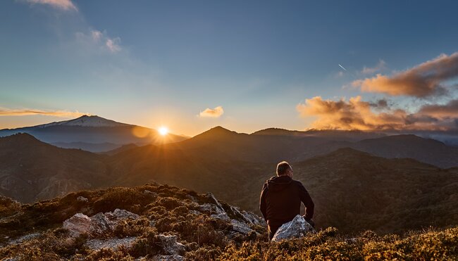 Sonnenuntergang mit Blick auf den Ätna