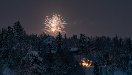 Silvester in den Bergen Norwegens