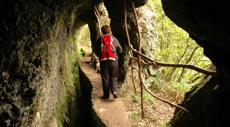 Levada mit Tunnel auf Madeira