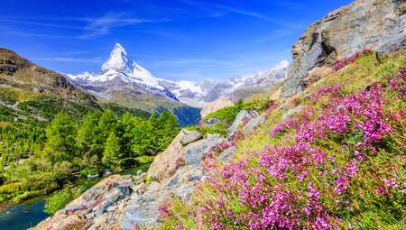 Zermatt in den Schweizer Alpen - Wandern am Fuße des Matterhorn