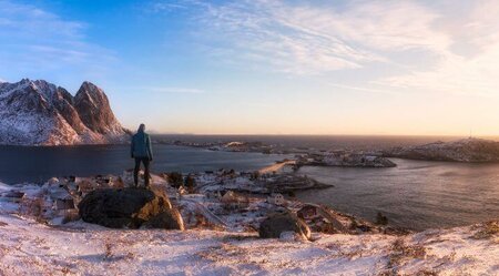 Schneeschuhwandern auf den Lofoten