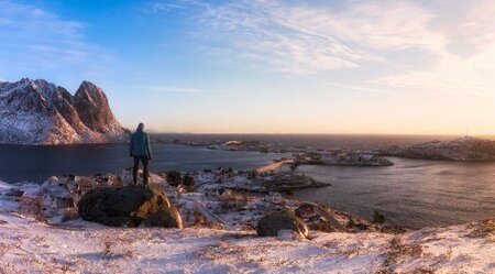 Schneeschuhwandern auf den Lofoten