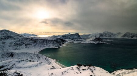 Schneeschuhwandern auf den Lofoten