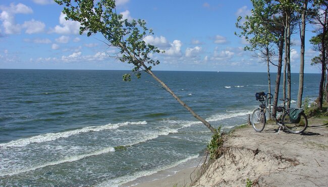 Radtour durch 4 Länder weiße Strand