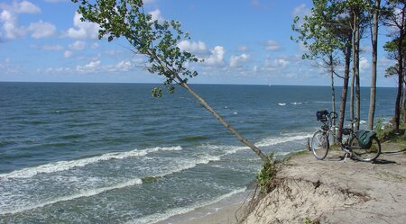 Radtour durch 4 Länder weiße Strand