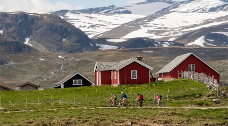 Mit dem E-Bike auf dem Mjølkevegen bei Jotunheimen