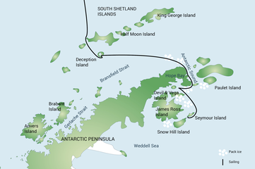 Reiseroute | © Oceanwide Expeditions Reiseroute | © Oceanwide Expeditions