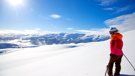 Aussicht mit Schnee in Voss