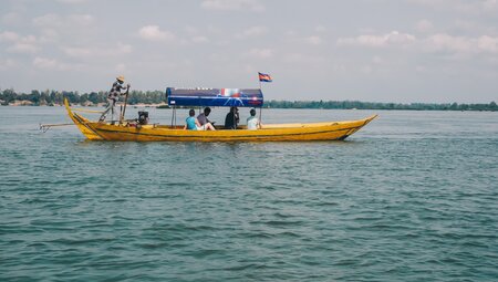 Bootsfahrt in Kratie, Kambodscha
