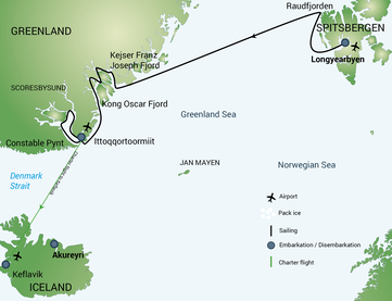 Reiseroute | © Oceanwide Expeditions Reiseroute | © Oceanwide Expeditions