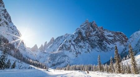 Auf Langlaufskiern von Italien nach Österreich - Cortina - Sillian