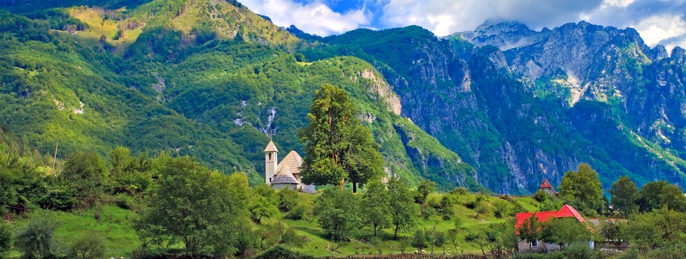 Dorf Theth Albanische Alpen