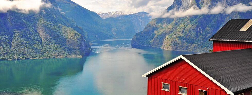 Haus am Sognefjord in Norwegen